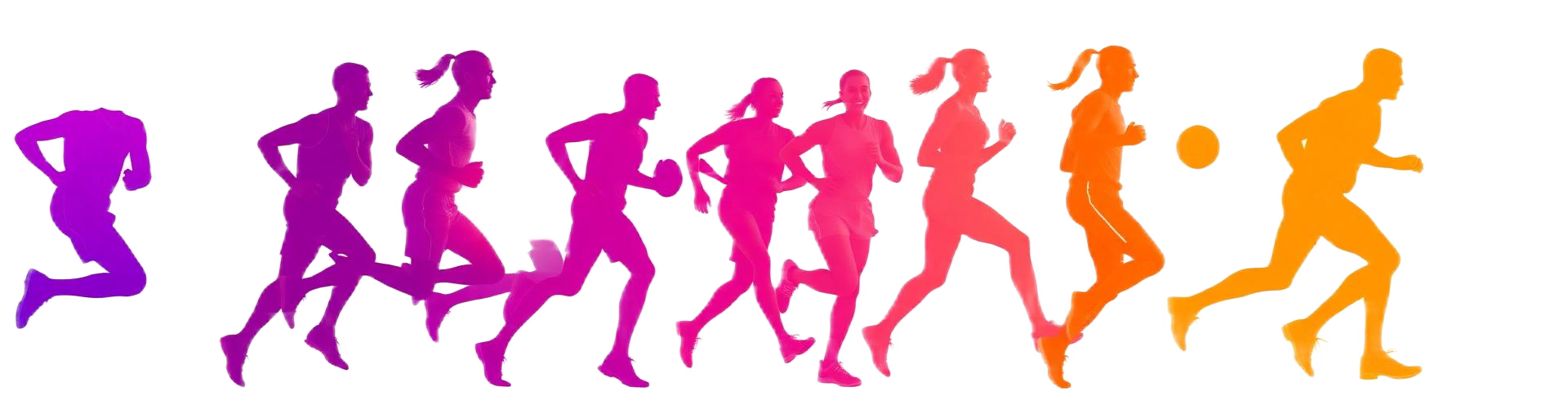 Athletes running silhouettes